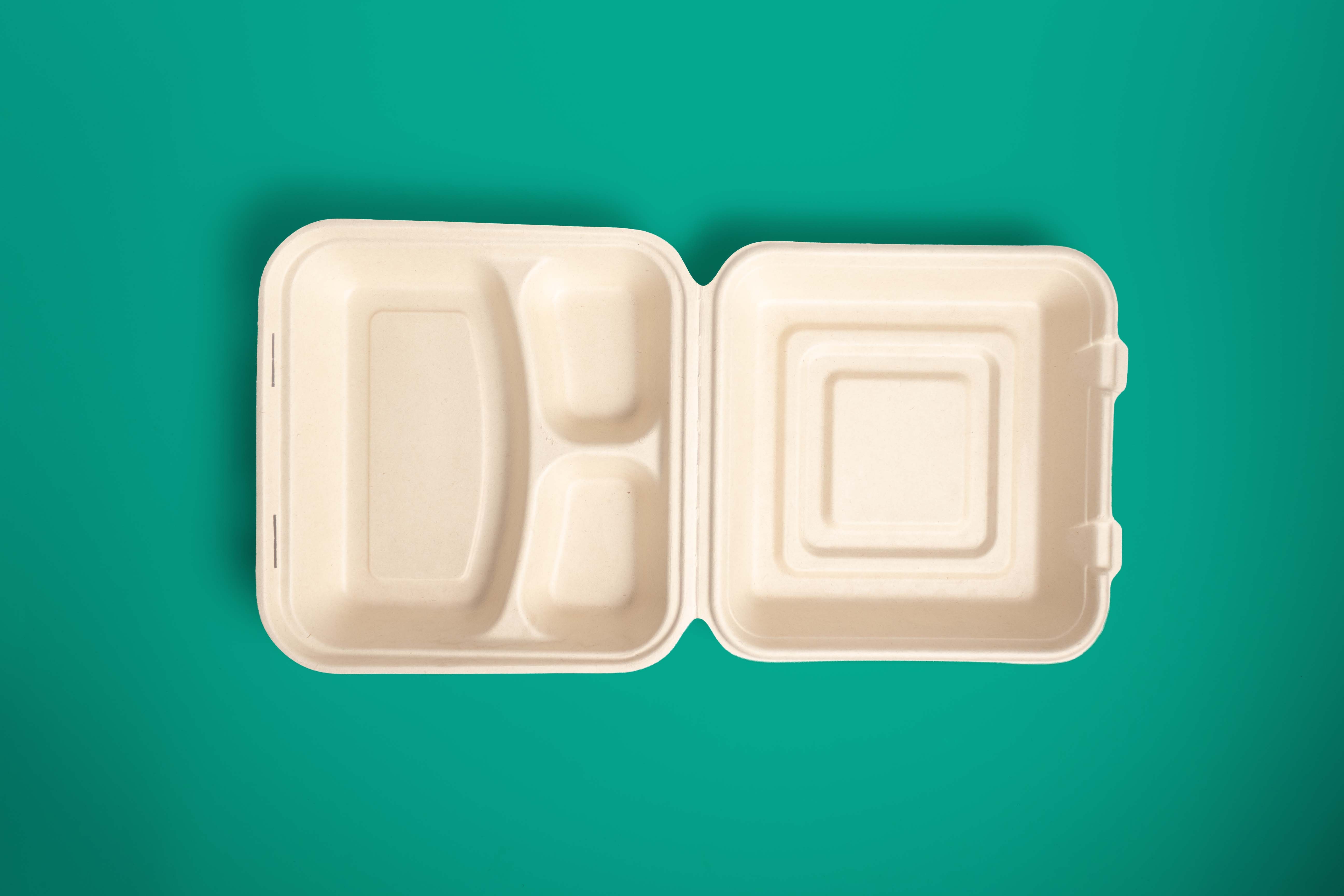Contenedor Biodegradable 9x9x3 c/3div