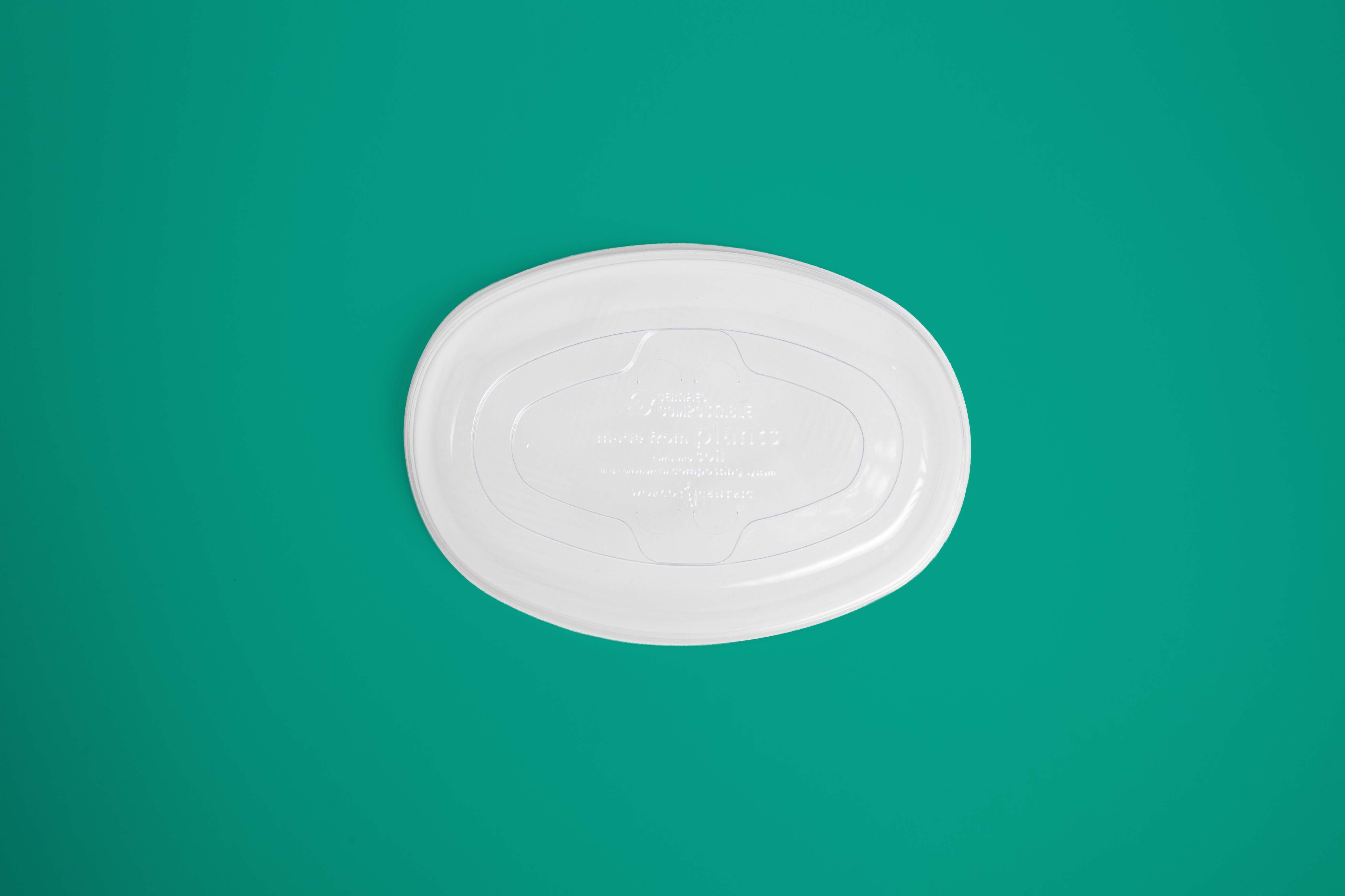 Tapa Contenedor Ovalado 18 oz Biodegradable