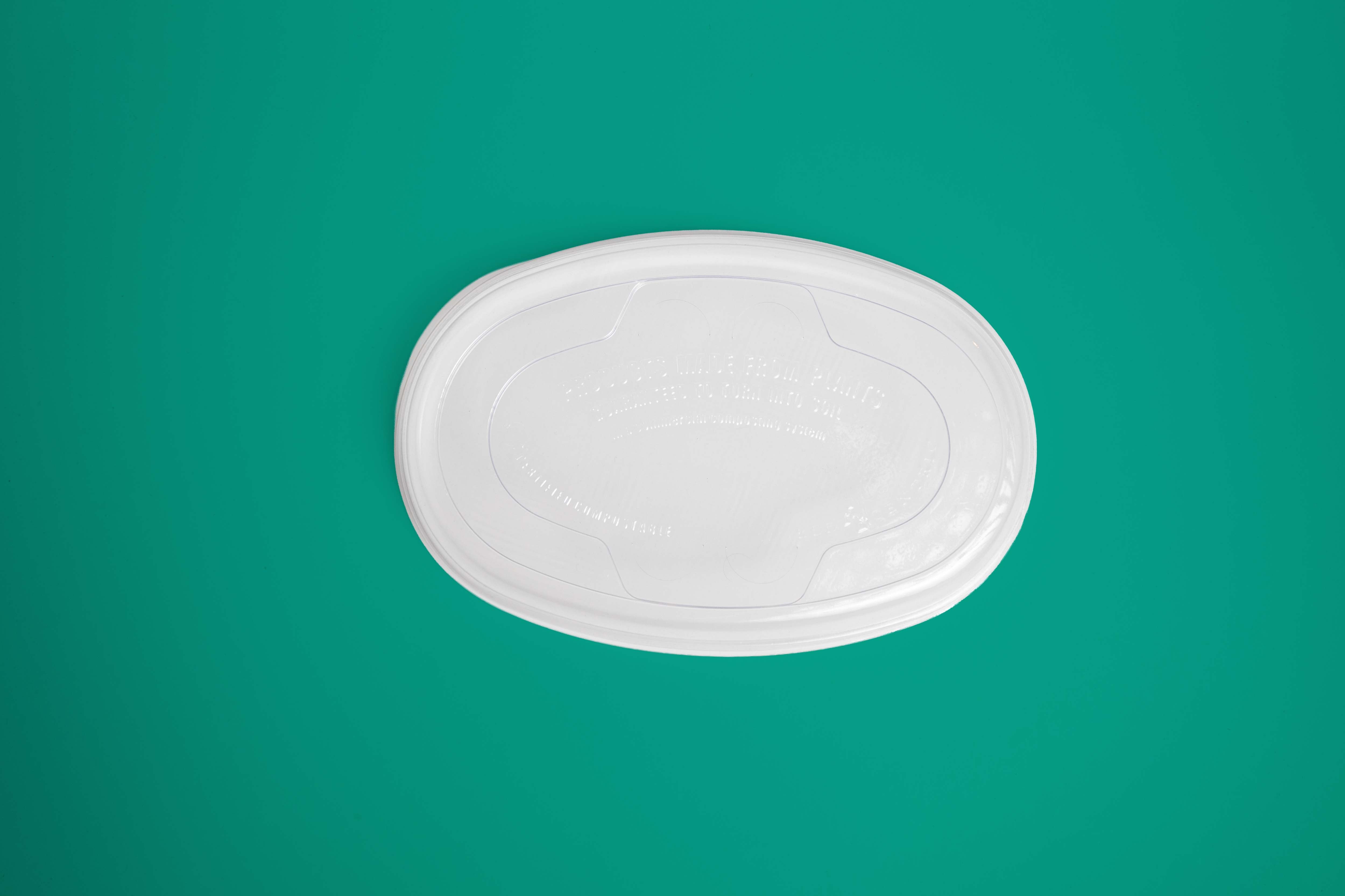 Tapa Contenedor Ovalado 32oz Biodegradable